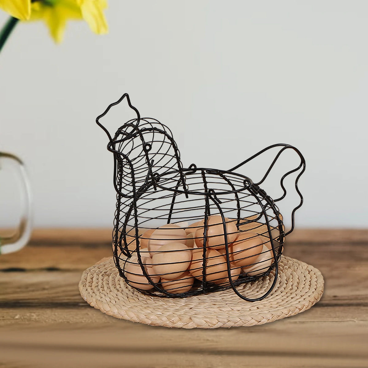 Farmhouse Wire Chicken Egg Basket