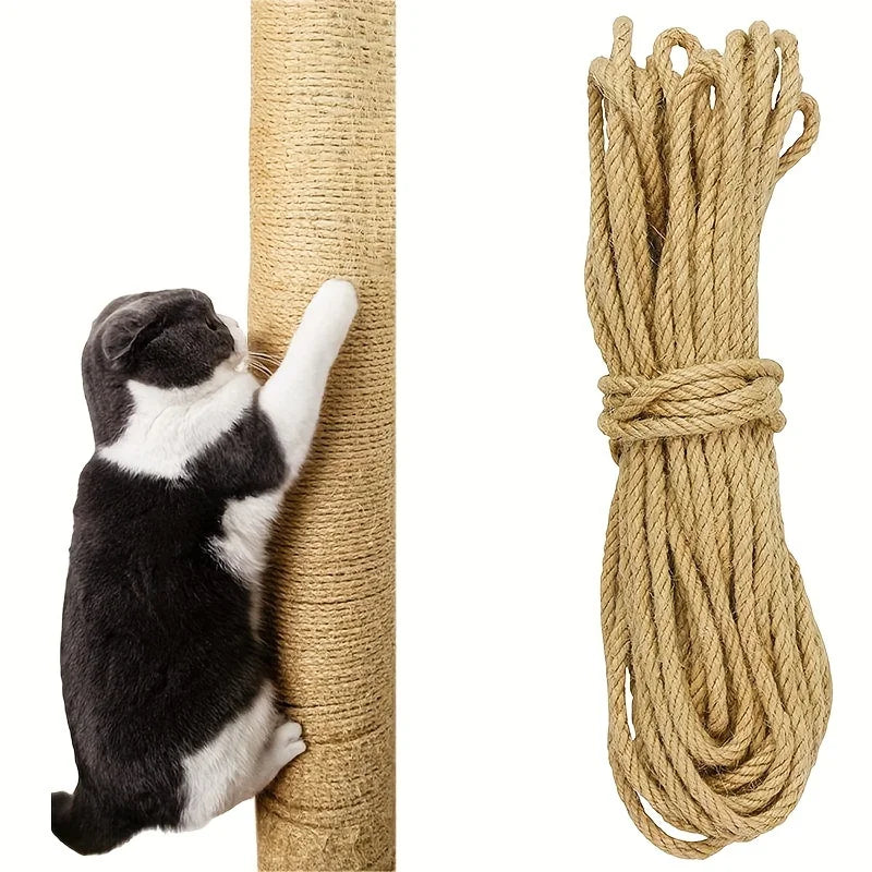Natural Jute Rope for DIY Cat Scratchers – 10 Meters