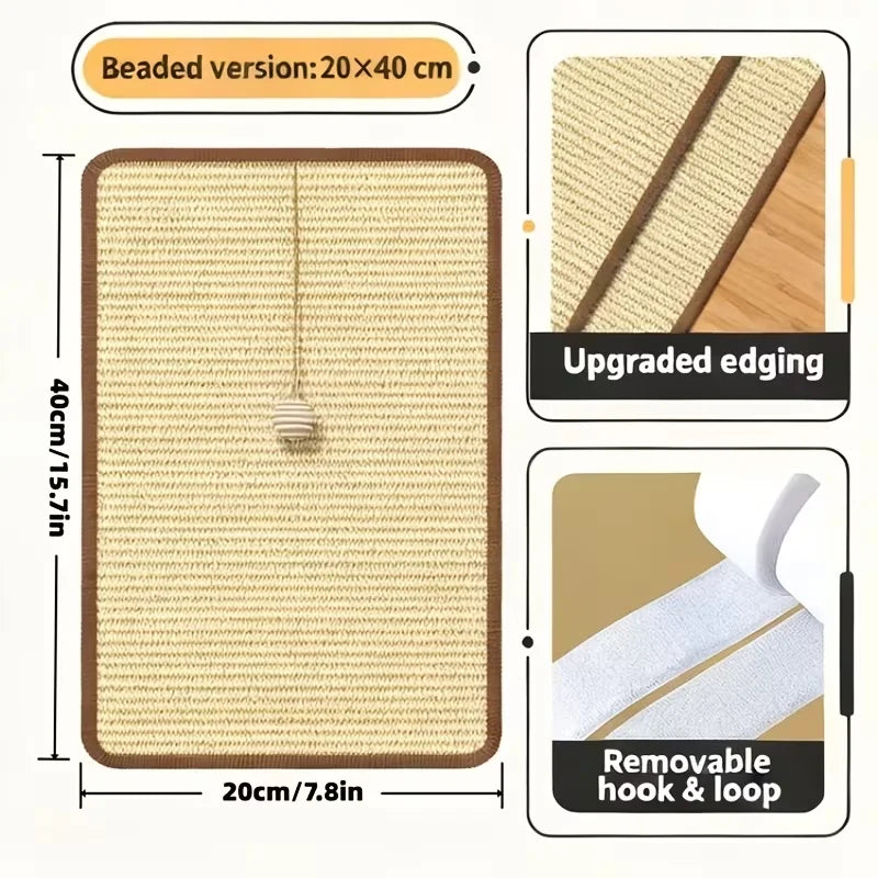 Standing Sisal Cat Scratcher with Hanging Ball