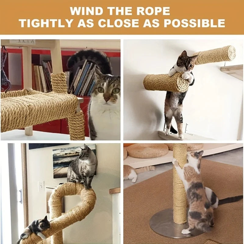 Natural Jute Rope for DIY Cat Scratchers – 10 Meters