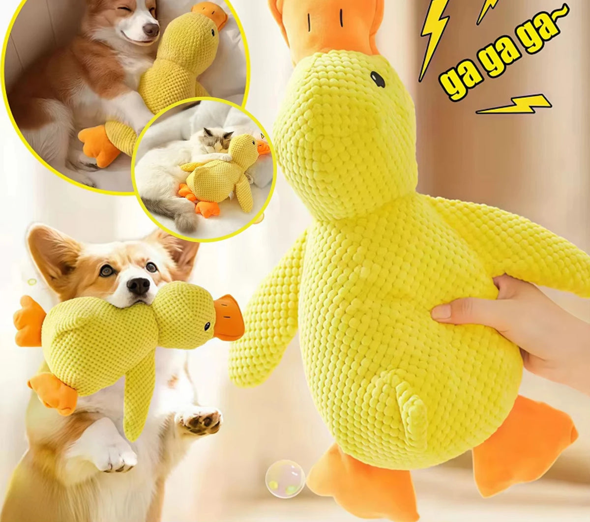 Quacking Plush Duck Dog Toy