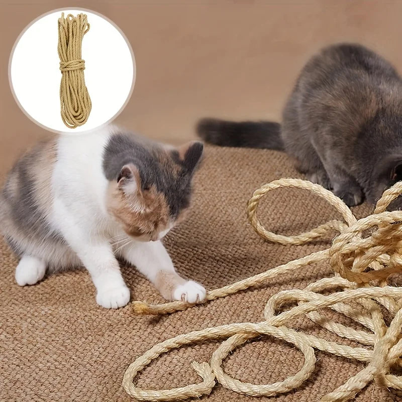 Natural Jute Rope for DIY Cat Scratchers – 10 Meters